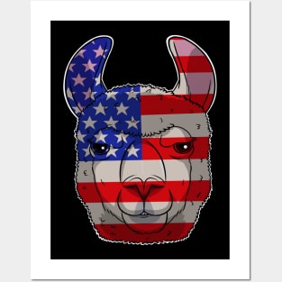 Llama Alpaca 4th Of July Posters and Art